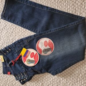 Dark wash Colombian style tush push jeans